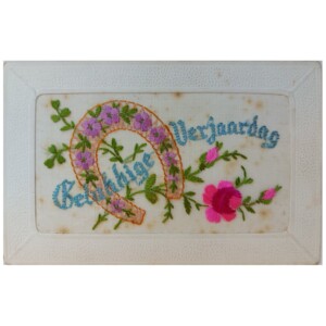 Zijdegeborduurde kaart Verjaardag (12)