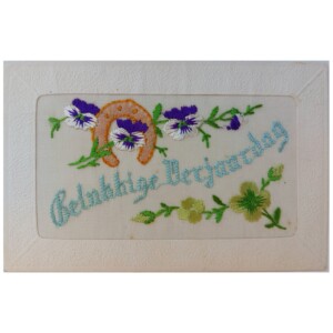 Zijdegeborduurde kaart Verjaardag (9)