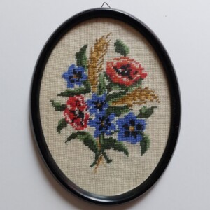 Bloemenschilderijtje korenbloem