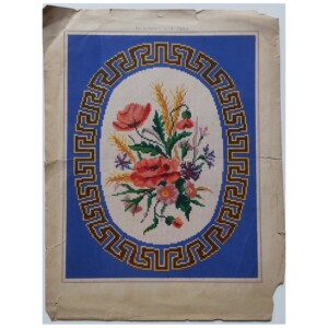 Oud patroon: Bloemen in Griekse rand